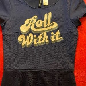 Navy blue roll with it dress